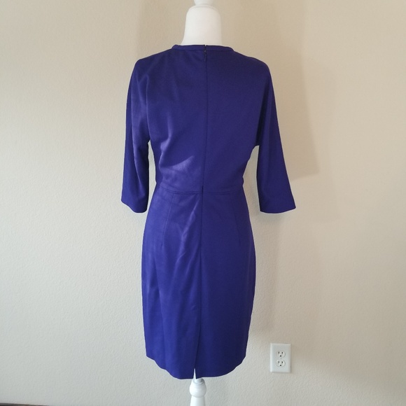 TRINA TURK PURPLE  DRESS 3/4 SLEEVE SIZE 8 - Picture 2 of 6